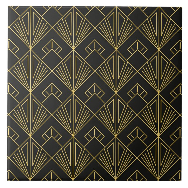 Art Deco - dourado - padrão preto (Frente)