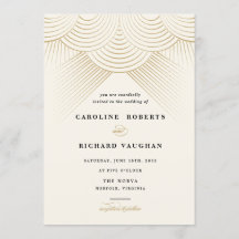 Art Deco Dourado String Luzes Casamento Convite