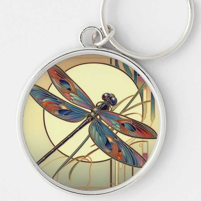 Art Deco Dragonfly Chaveiro (Frente)