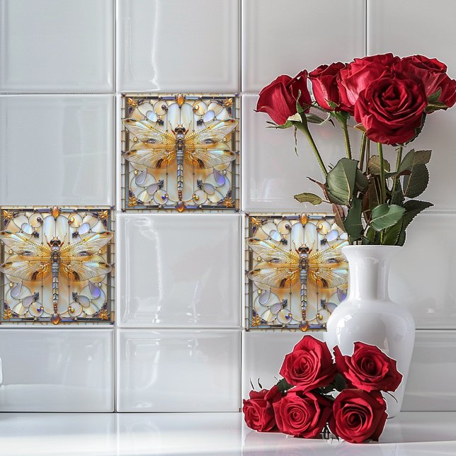 Art Deco Dragonfly Preciosos De Vidro Estampados (Criador carregado)