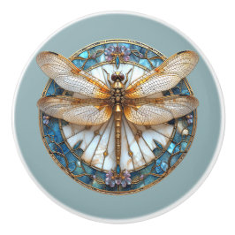 Art Deco Dragonfly Vidro Dourado rosa