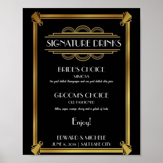 Art Deco drinque poster (Frente)