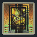 Art Deco Em Relógio Verde E Dourado Grande<br><div class="desc">arte digital moderna no estilo de deco de arte em verdes e dourados.</div>