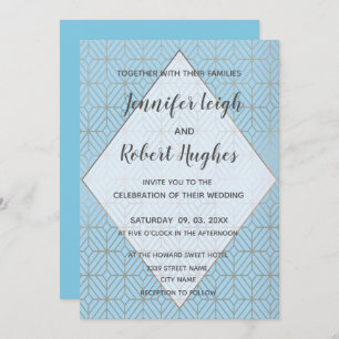 Art Deco em Turquesa e convite para o casamento em
