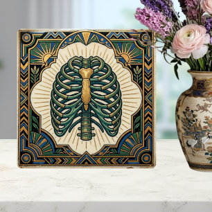 Art Déco Esqueleto Anatômico Costelas Verde
