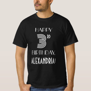 Art Deco Estilo Inspirado Camisa aniversário de 3 
