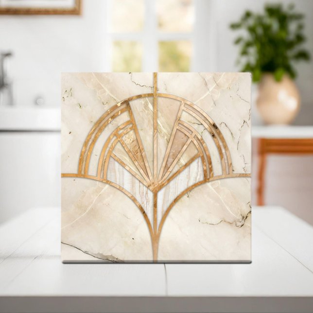 Art Deco Fan Shell - Travertine Marble (Criador carregado)