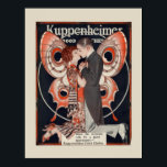 Art Deco Fashion Poster<br><div class="desc">Uma poster de publicidade deslumbrante em Deco de Arte para uma loja de roupas masculinas. Apresentando um casal beijando com uma linda borboleta como pano de fundo.</div>