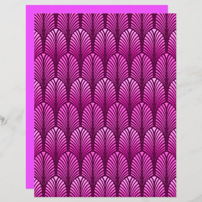 Art Deco Feather Standard, Ametist Roxo (Frente/Verso)