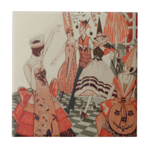 Art Deco Festa de Halloween Black Cat Pumpkin