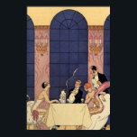 Art Deco Fine Dining Poster<br><div class="desc">Poster de Jantar Bons Art Deco. Famoso ator francês e design do ilustrador George Barbier apresentando uma cena de jantar em Paris durante o 1920. Uma bela ilustração da cabana francesa durante os vinte e poucos anos.</div>