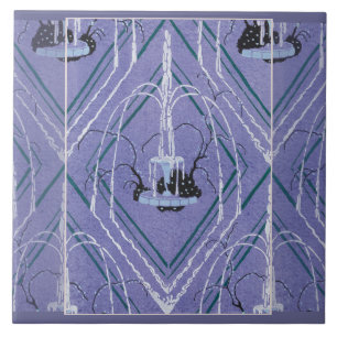 Art Deco Fountain in Blue