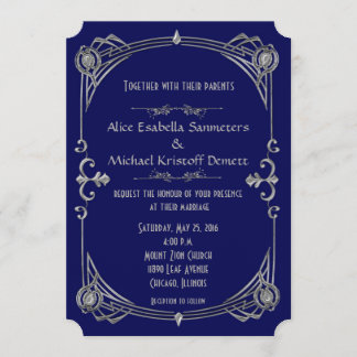 Art Deco Gatsby Estilo Casamento Convite Kari 1