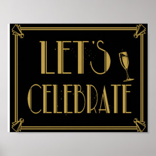 Art Deco Gatsby estilo Deixa Celebrar impressão