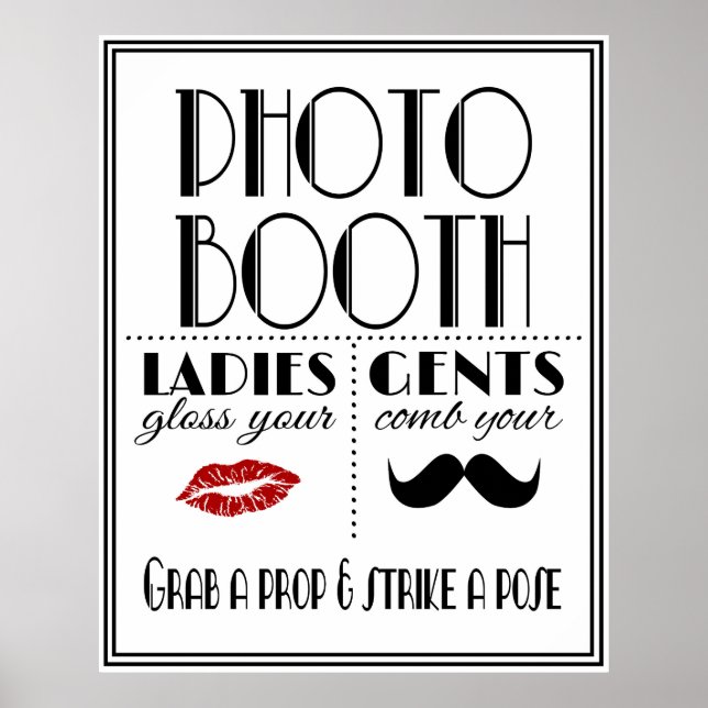 Art Deco Gatsby style PHOTO BOOTH impressão (Frente)