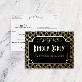 Art Deco Gatsby Wedding RSVP Real, da Vintage de 1