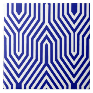 Art deco geométrico - azuis cobaltos e branco