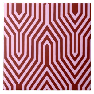 Art Deco Geométrico - burgundy e rosa