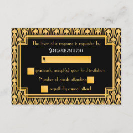 Art Deco Geométrico Diamond Pattern Wedding RSVP