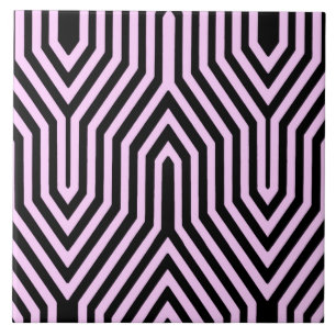 Art Deco Geométrico - preto e rosa