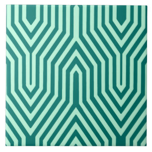 Art deco geométrico - turquesa e aqua