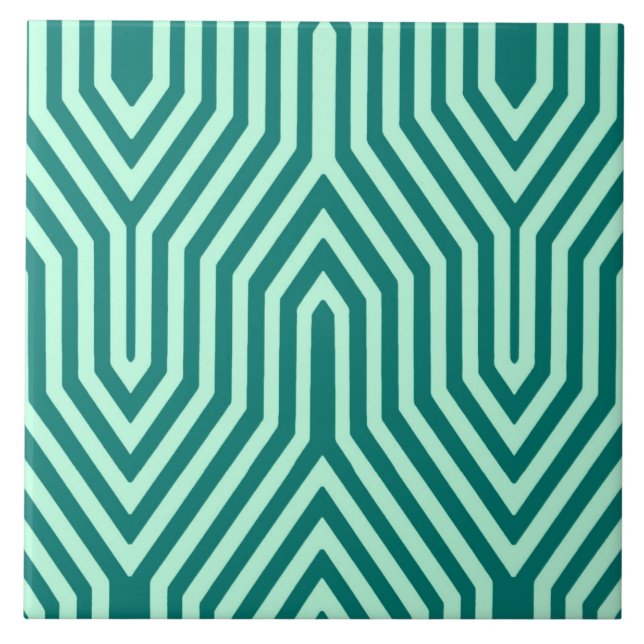 Art Deco Geométrico - turquesa e aqua (Frente)