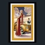 Art Deco Glamor Girl Poster<br><div class="desc">Este poster capta a relíquia e o glamour da Arte Deco. Poster medidas 13 x 19.</div>