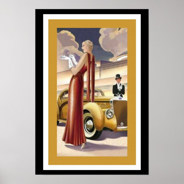Art Deco Glamor Girl Poster (Frente)
