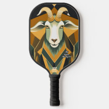 Art Deco Goat Pickleball Paddle