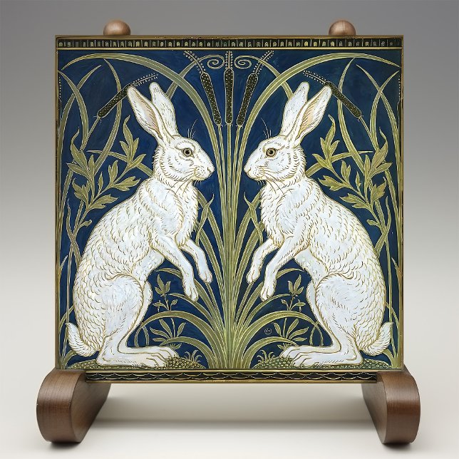 Art Deco Hares Wall Decor Art Nouveau Rabbit (Criador carregado)