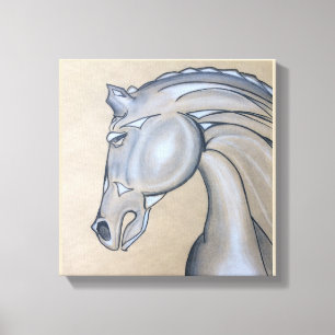 Art Deco Horse sobre Canvas