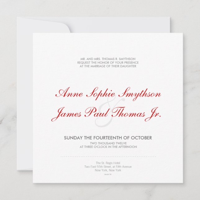 Art Deco II Convite Moderno para Casamento (Frente)