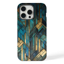 Art Deco Inspira Tensor Dourado Turquesa Protetor