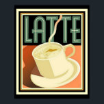 Art Deco Latte Poster 16 x 20<br><div class="desc">Belo ousado Art Deco Latte Café Poster 16 x 20</div>