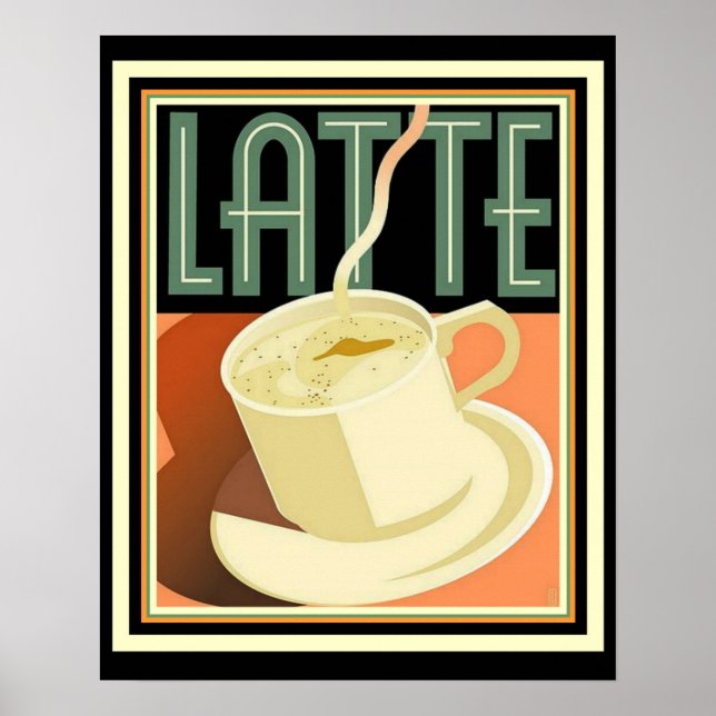 Art Deco Latte Poster 16 x 20 (Frente)