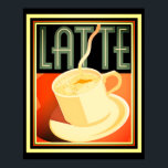 Art Deco Latte Poster 16 x 20<br><div class="desc">Belo ousado Art Deco Latte Café Poster 16 x 20</div>