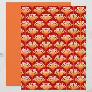 Art Deco Lily, Tangerine Orange e Dourado