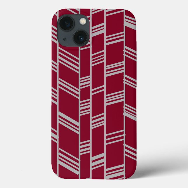 Art Deco Lines – Maroon  (Verso)