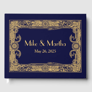 Art Deco Livro de Convidados sobre Quadro Dourado