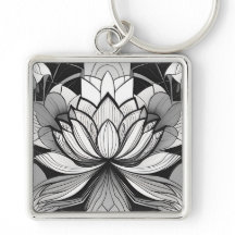 Art Deco Lotus Chaveiro