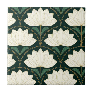 Art Deco Lotus Flowers em Ouros
