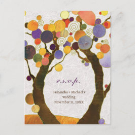 Art Deco Love Trees Wedding Menu Choice RSVP