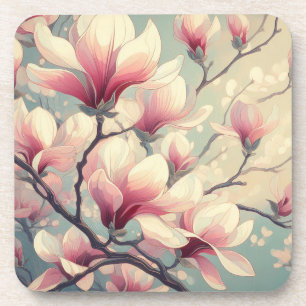 Art Deco Magnolia Brilhante Duro porta copos de pl