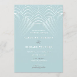 Art Deco Mint String Luzes de Casamento Convite