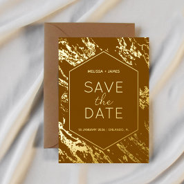 Art Deco Modern Hexagon Casamento Salvar a Data