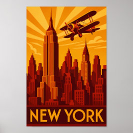 Art deco New York poster print
