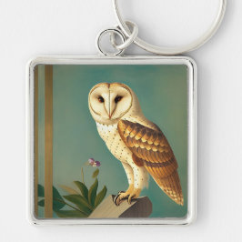 Art Deco Owl Chaveiro