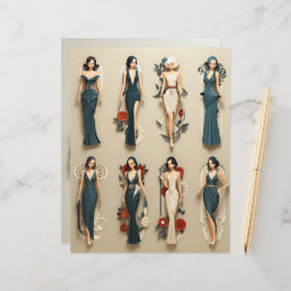 Art Deco Paper Dols Scrapbook Paper