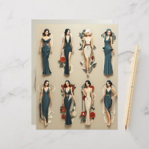 Art Deco Paper Dols Scrapbook Paper