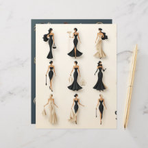 Art Deco Paper Dols Scrapbook Paper